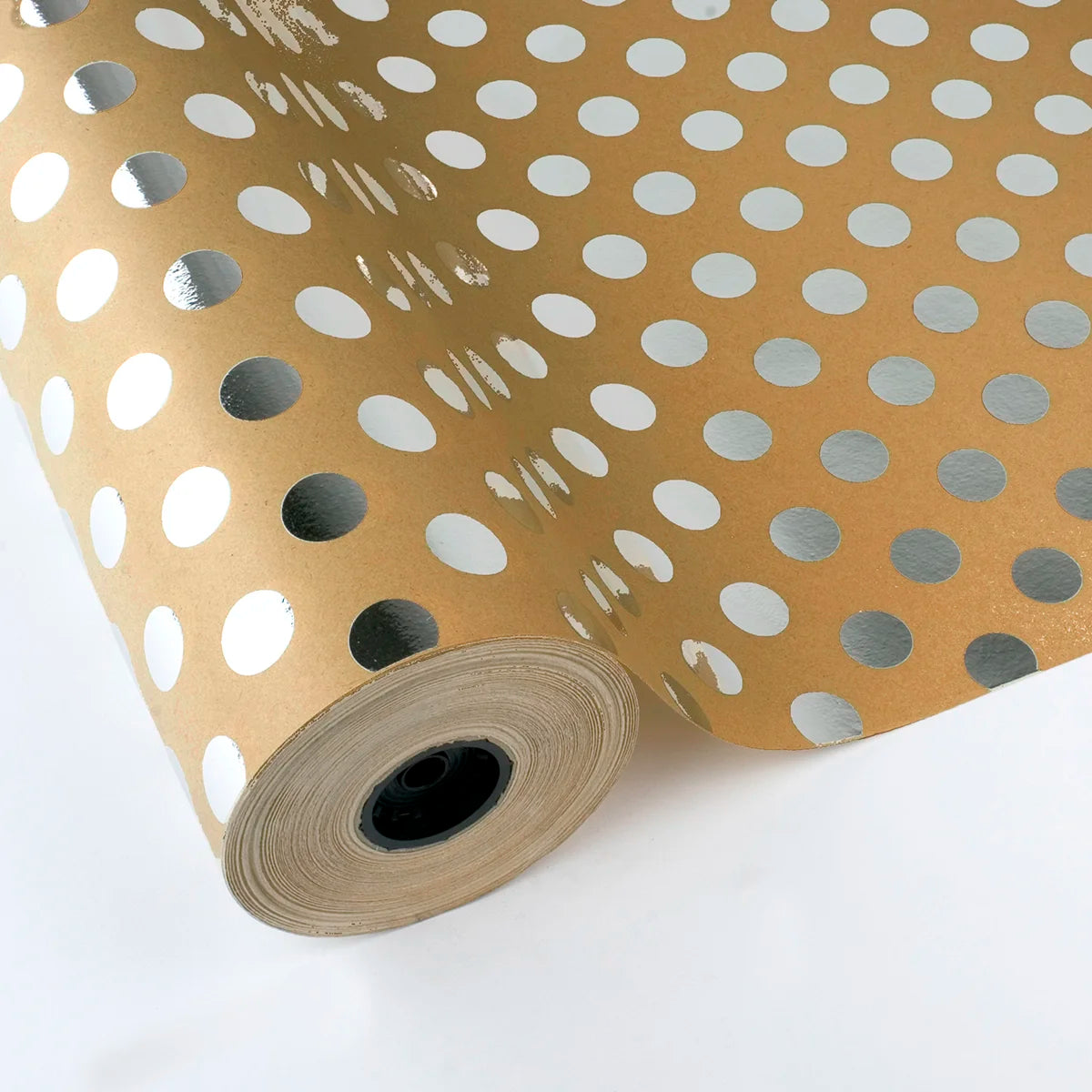 Metallic Silver Dot Wrapping Paper Roll