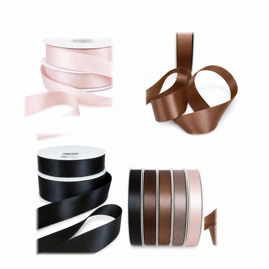 Panglică satin – Shades of Brown & Black – Ribonia