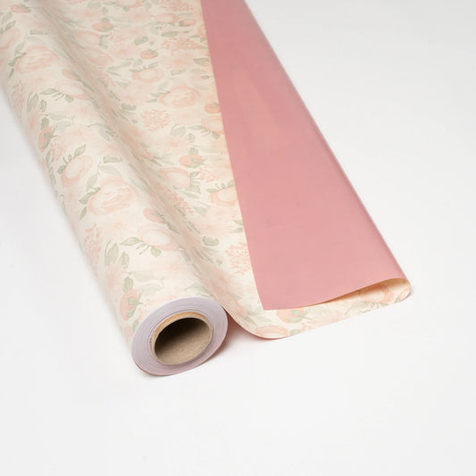 Double-Sided Polypropylene Roll Assorted Pink Flowers