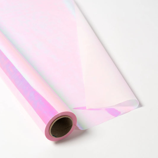 Double Sided Cellophane Roll Iridescent Pink 70cm x 25m