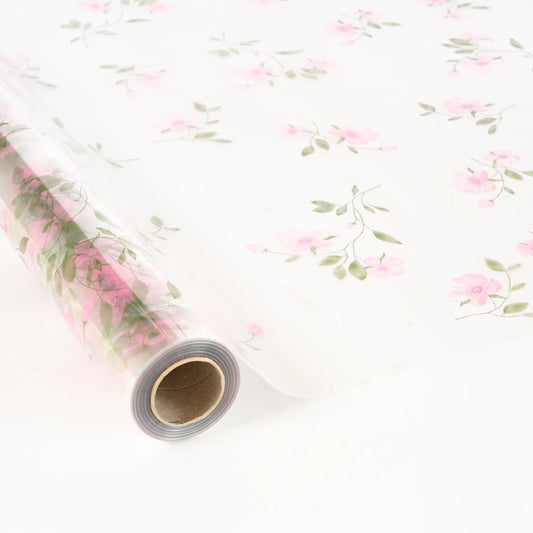 Polypropylene Transparent Spool Pink Flowers.