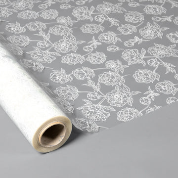 Transparent Polypropylene Spool White Roses