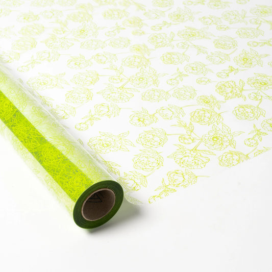 Polypropylene Transparent Polypropylene Roll Green Roses