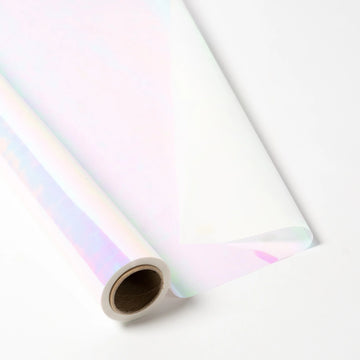 Double Sided Cellophane Rolls Iridescent Cream 70cm x 25m
